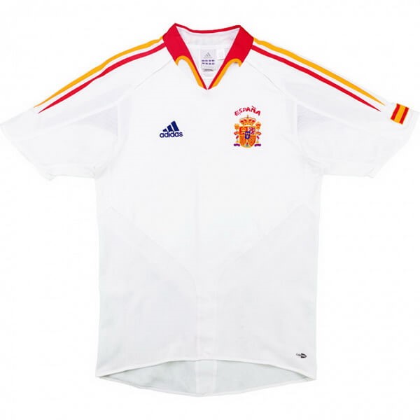 Thailande Maillot Football Espagne Exterieur Retro 2004 2006 Blanc